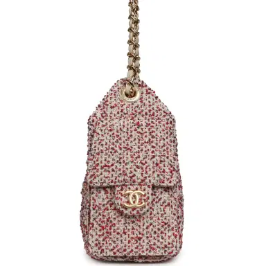 Chanel Chanel Mini 25 Hobo Bag Light Beige, Red, White Blue Tweed Boucle Gold Hardware | Thumbnail 3 Chanel Chanel Mini 25 Hobo Bag Light Beige, Red, White Blue Tweed Boucle Gold Hardware | Thumbnail 3