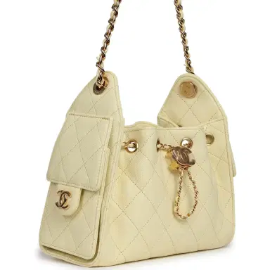 Chanel Chanel Mini 25 Hobo Bag Light Yellow Caviar Gold Hardware | Thumbnail 2 Chanel Chanel Mini 25 Hobo Bag Light Yellow Caviar Gold Hardware | Thumbnail 2