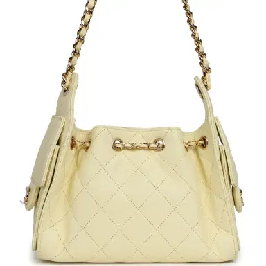 Chanel Chanel Mini 25 Hobo Bag Light Yellow Caviar Gold Hardware | Thumbnail 4 Chanel Chanel Mini 25 Hobo Bag Light Yellow Caviar Gold Hardware | Thumbnail 4