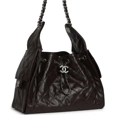 Chanel Chanel Small 25 Hobo Bag Dark Brown Shiny Aged Calfskin Silver Hardware | Thumbnail 2 Chanel Chanel Small 25 Hobo Bag Dark Brown Shiny Aged Calfskin Silver Hardware | Thumbnail 2
