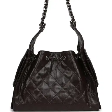 Chanel Chanel Small 25 Hobo Bag Dark Brown Shiny Aged Calfskin Silver Hardware | Thumbnail 4 Chanel Chanel Small 25 Hobo Bag Dark Brown Shiny Aged Calfskin Silver Hardware | Thumbnail 4