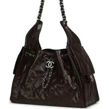 Chanel Chanel Small 25 Hobo Bag Dark Brown Shiny Aged Calfskin Silver Hardware | Thumbnail 5 Chanel Chanel Small 25 Hobo Bag Dark Brown Shiny Aged Calfskin Silver Hardware | Thumbnail 5