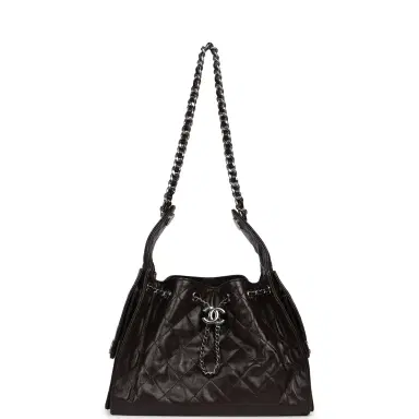 Chanel Chanel Small 25 Hobo Bag Dark Brown Shiny Aged Calfskin Silver Hardware | Thumbnail 7 Chanel Chanel Small 25 Hobo Bag Dark Brown Shiny Aged Calfskin Silver Hardware | Thumbnail 7
