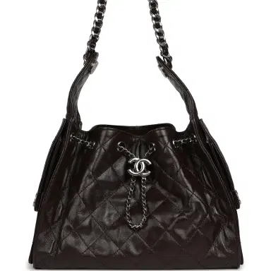 Chanel Chanel Small 25 Hobo Bag Dark Brown Shiny Aged Calfskin Silver Hardware | Thumbnail 1 Chanel Chanel Small 25 Hobo Bag Dark Brown Shiny Aged Calfskin Silver Hardware | Thumbnail 1