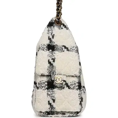 Chanel Chanel Small 25 Hobo Bag White, Black Tweed Gold Hardware | Thumbnail 3 Chanel Chanel Small 25 Hobo Bag White, Black Tweed Gold Hardware | Thumbnail 3
