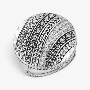 JAI JAI Master Artisan Sterling Silver White Topaz Disk Ring JJH3020R-WT - by The Solist | Thumbnail 2 JAI JAI Master Artisan Sterling Silver White Topaz Disk Ring JJH3020R-WT - by The Solist | Thumbnail 2