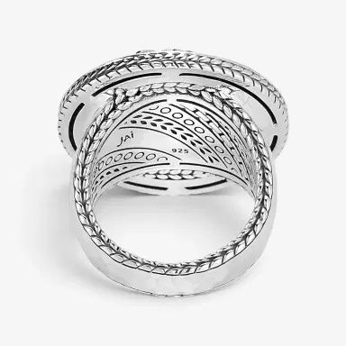 JAI JAI Master Artisan Sterling Silver White Topaz Disk Ring JJH3020R-WT - by The Solist | Thumbnail 3 JAI JAI Master Artisan Sterling Silver White Topaz Disk Ring JJH3020R-WT - by The Solist | Thumbnail 3