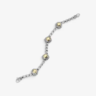 JAI JAI Sterling Silver & 14K Yellow Gold Box Chain & Hammered Station Bracelet JJH3 - by The Solist | Thumbnail 4 JAI JAI Sterling Silver & 14K Yellow Gold Box Chain & Hammered Station Bracelet JJH3 - by The Solist | Thumbnail 4