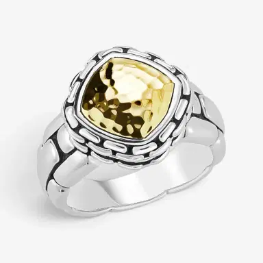 JAI JAI Sterling Silver & 14K Yellow Gold Hammered Statement Ring JJH3006RG - by The Solist | Thumbnail 2 JAI JAI Sterling Silver & 14K Yellow Gold Hammered Statement Ring JJH3006RG - by The Solist | Thumbnail 2