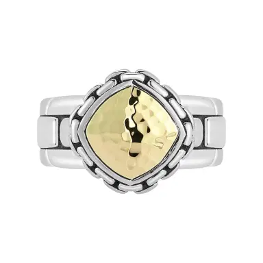 JAI JAI Sterling Silver & 14K Yellow Gold Hammered Statement Ring JJH3006RG - by The Solist | Thumbnail 1 JAI JAI Sterling Silver & 14K Yellow Gold Hammered Statement Ring JJH3006RG - by The Solist | Thumbnail 1