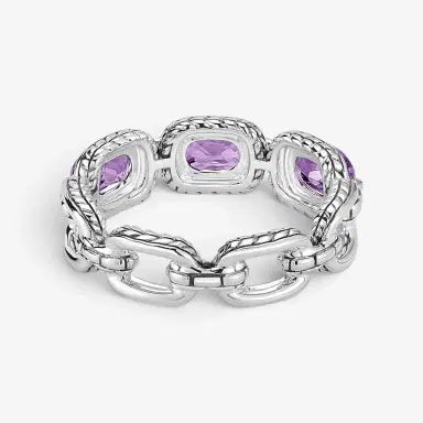 JAI JAI Sterling Silver Amethyst Link Band Ring JJH1018R-AM - by The Solist | Thumbnail 4 JAI JAI Sterling Silver Amethyst Link Band Ring JJH1018R-AM - by The Solist | Thumbnail 4