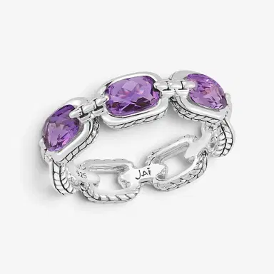 JAI JAI Sterling Silver Amethyst Link Band Ring JJH1018R-AM - by The Solist | Thumbnail 2 JAI JAI Sterling Silver Amethyst Link Band Ring JJH1018R-AM - by The Solist | Thumbnail 2