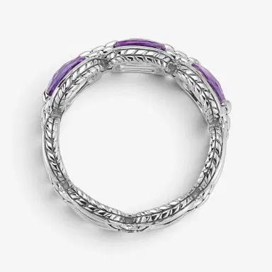 JAI JAI Sterling Silver Amethyst Link Band Ring JJH1018R-AM - by The Solist | Thumbnail 3 JAI JAI Sterling Silver Amethyst Link Band Ring JJH1018R-AM - by The Solist | Thumbnail 3
