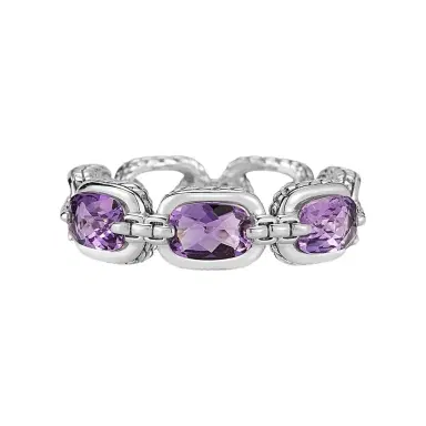 JAI JAI Sterling Silver Amethyst Link Band Ring JJH1018R-AM - by The Solist | Thumbnail 1 JAI JAI Sterling Silver Amethyst Link Band Ring JJH1018R-AM - by The Solist | Thumbnail 1