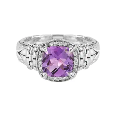 JAI JAI Sterling Silver Diamond & Amethyst Statement Ring JJH6007R-AMDI - by The Solist | Thumbnail 1 JAI JAI Sterling Silver Diamond & Amethyst Statement Ring JJH6007R-AMDI - by The Solist | Thumbnail 1