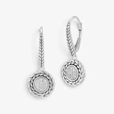 JAI JAI Sterling Silver Diamond Basketweave Drop Earrings by The Solist | Thumbnail 2 JAI JAI Sterling Silver Diamond Basketweave Drop Earrings by The Solist | Thumbnail 2