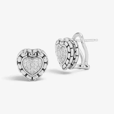JAI JAI Sterling Silver Diamond Heart Stud Earrings by The Solist | Thumbnail 2 JAI JAI Sterling Silver Diamond Heart Stud Earrings by The Solist | Thumbnail 2