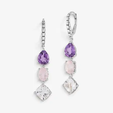 JAI JAI Sterling Silver Multi-Gemstone Dangle Earrings by The Solist | Thumbnail 2 JAI JAI Sterling Silver Multi-Gemstone Dangle Earrings by The Solist | Thumbnail 2