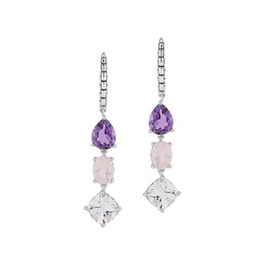 JAI JAI Sterling Silver Multi-Gemstone Dangle Earrings by The Solist | Thumbnail 1 JAI JAI Sterling Silver Multi-Gemstone Dangle Earrings by The Solist | Thumbnail 1