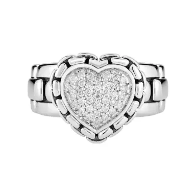 JAI JAI Sterling Silver Pave Diamond Heart Ring JJH6006R-DI - by The Solist | Thumbnail 1 JAI JAI Sterling Silver Pave Diamond Heart Ring JJH6006R-DI - by The Solist | Thumbnail 1