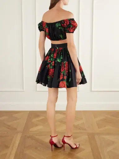 Dolce & Gabbana Floral-print Cotton-poplin Mini Skirt | Thumbnail 3 Dolce & Gabbana Floral-print Cotton-poplin Mini Skirt | Thumbnail 3