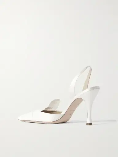 Danielle Frankel Coco Satin And Painted Tulle Slingback Pumps | Thumbnail 3 Danielle Frankel Coco Satin And Painted Tulle Slingback Pumps | Thumbnail 3