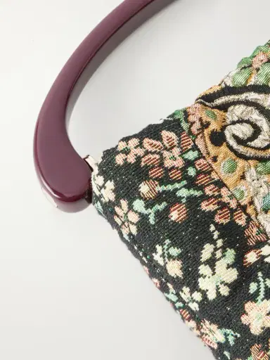 Dries Van Noten Leather-trimmed Metallic Floral-jacquard Mini Bag | Thumbnail 5 Dries Van Noten Leather-trimmed Metallic Floral-jacquard Mini Bag | Thumbnail 5
