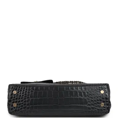 Chanel Chanel Top Handle Envelope Flap Bag Grey Croc Embossed Calfskin Gold Hardware | Thumbnail 6 Chanel Chanel Top Handle Envelope Flap Bag Grey Croc Embossed Calfskin Gold Hardware | Thumbnail 6