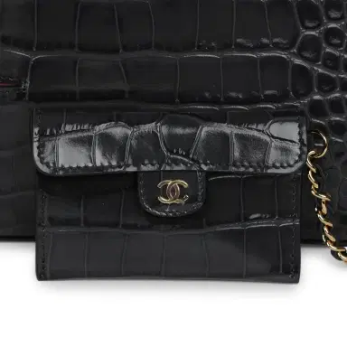 Chanel Chanel Top Handle Envelope Flap Bag Grey Croc Embossed Calfskin Gold Hardware | Thumbnail 8 Chanel Chanel Top Handle Envelope Flap Bag Grey Croc Embossed Calfskin Gold Hardware | Thumbnail 8