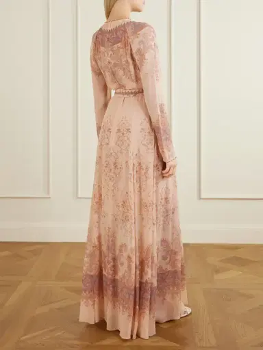 Zimmermann Valiant Sheath Belted Printed Organza Maxi Dress | Thumbnail 3 Zimmermann Valiant Sheath Belted Printed Organza Maxi Dress | Thumbnail 3