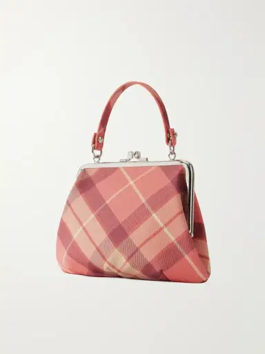Vivienne Westwood Granny Frame Mini Orb-detailed Checked Vegan Material Tote | Thumbnail 4 Vivienne Westwood Granny Frame Mini Orb-detailed Checked Vegan Material Tote | Thumbnail 4