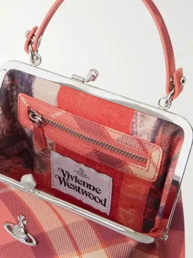 Vivienne Westwood Granny Frame Mini Orb-detailed Checked Vegan Material Tote | Thumbnail 6 Vivienne Westwood Granny Frame Mini Orb-detailed Checked Vegan Material Tote | Thumbnail 6