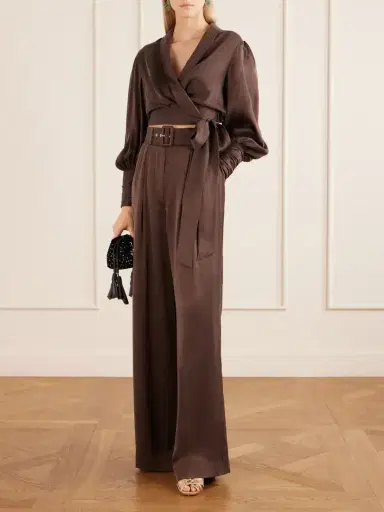 Zimmermann Belted Pleated Silk Wide-leg Pants | Thumbnail 2 Zimmermann Belted Pleated Silk Wide-leg Pants | Thumbnail 2