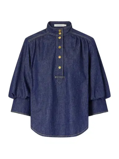 Zimmermann Gathered Denim Shirt | Thumbnail 1 Zimmermann Gathered Denim Shirt | Thumbnail 1