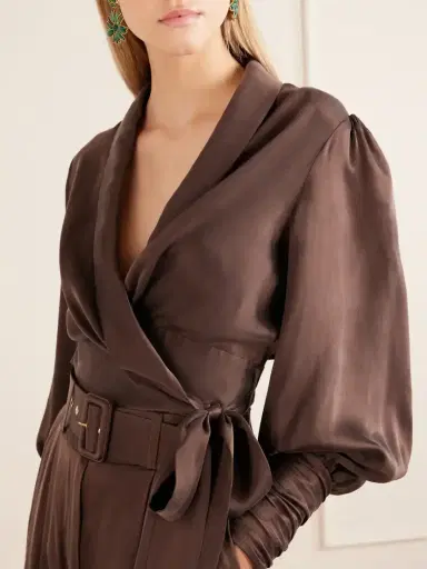 Zimmermann Knot-detailed Silk Satin Blouse | Thumbnail 4 Zimmermann Knot-detailed Silk Satin Blouse | Thumbnail 4