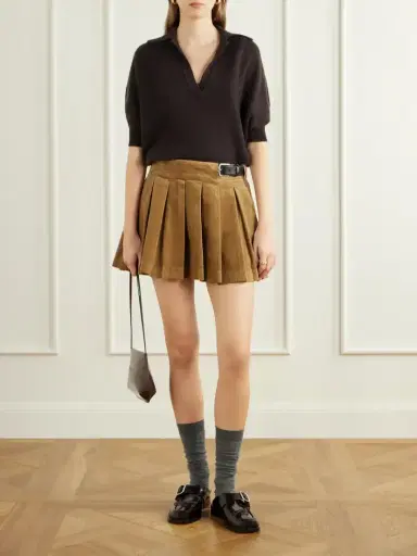 Sea Garrett Pleated Stretch-cotton Corduroy Mini Skirt | Thumbnail 2 Sea Garrett Pleated Stretch-cotton Corduroy Mini Skirt | Thumbnail 2