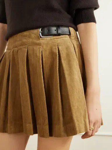 Sea Garrett Pleated Stretch-cotton Corduroy Mini Skirt | Thumbnail 4 Sea Garrett Pleated Stretch-cotton Corduroy Mini Skirt | Thumbnail 4