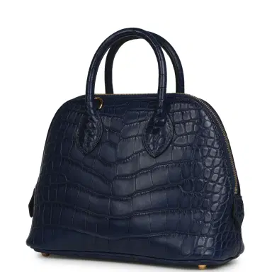 HERMÈS Hermes 1923 Bolide Mini Bleu Saphir Matte Alligator Gold Hardware | Thumbnail 5 HERMÈS Hermes 1923 Bolide Mini Bleu Saphir Matte Alligator Gold Hardware | Thumbnail 5