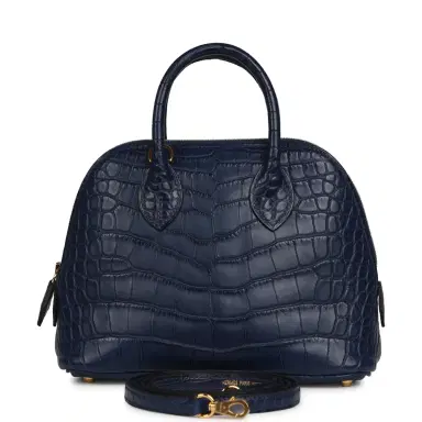 HERMÈS Hermes 1923 Bolide Mini Bleu Saphir Matte Alligator Gold Hardware | Thumbnail 1 HERMÈS Hermes 1923 Bolide Mini Bleu Saphir Matte Alligator Gold Hardware | Thumbnail 1