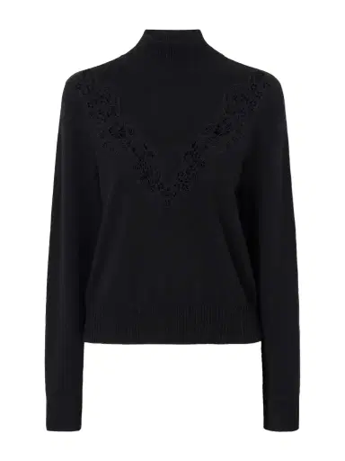 Zimmermann Valiant Lace-trimmed Wool Turtleneck | Thumbnail 1 Zimmermann Valiant Lace-trimmed Wool Turtleneck | Thumbnail 1