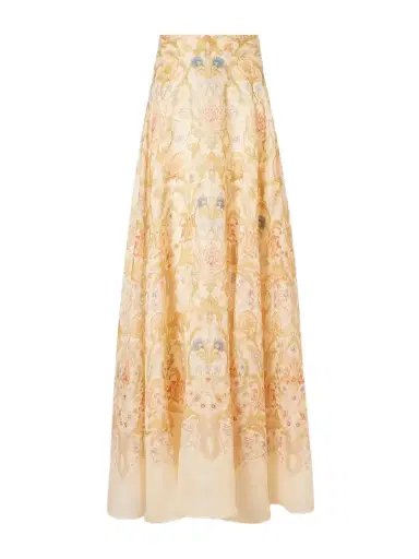 Zimmermann Valiant Circle Linen And Silk-blend Midi Skirt | Thumbnail 1 Zimmermann Valiant Circle Linen And Silk-blend Midi Skirt | Thumbnail 1