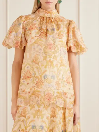 Zimmermann Valiant Bubble Linen And Silk-blend Blouse | Thumbnail 3 Zimmermann Valiant Bubble Linen And Silk-blend Blouse | Thumbnail 3