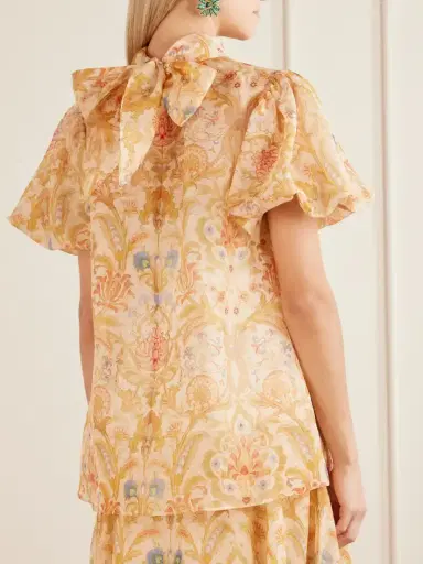 Zimmermann Valiant Bubble Linen And Silk-blend Blouse | Thumbnail 4 Zimmermann Valiant Bubble Linen And Silk-blend Blouse | Thumbnail 4