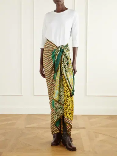Dries Van Noten Floral-printed Satin Scarf | Thumbnail 2 Dries Van Noten Floral-printed Satin Scarf | Thumbnail 2