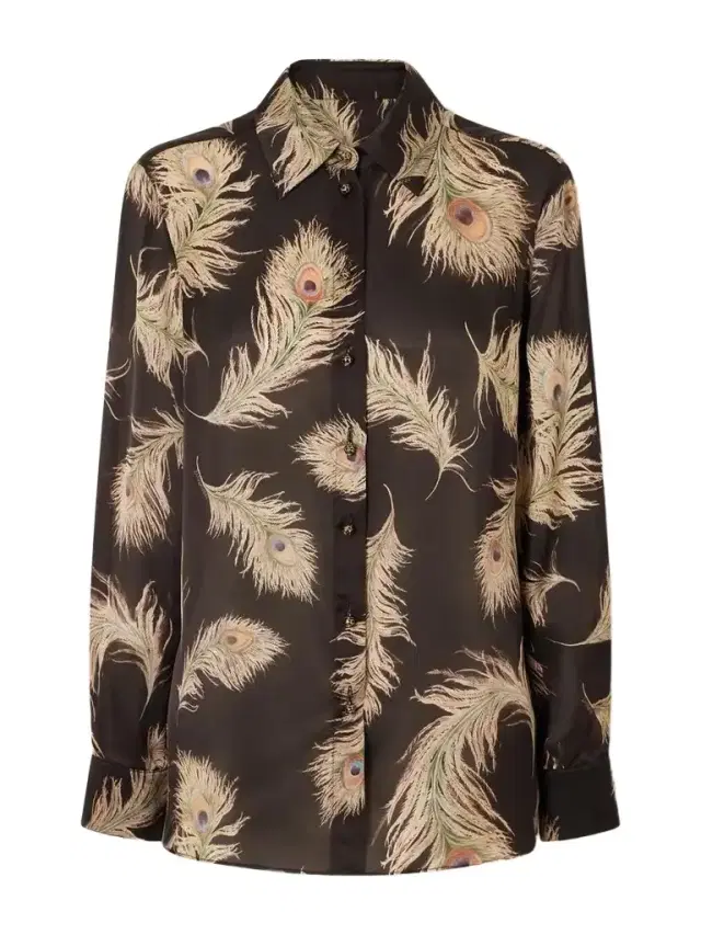 Valiant Printed Silk-satin Shirt Valiant Printed Silk-satin Shirt