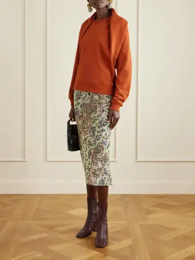 Dries Van Noten Floral-print Jacquard Georgette Midi Skirt | Thumbnail 2 Dries Van Noten Floral-print Jacquard Georgette Midi Skirt | Thumbnail 2