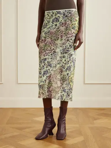 Dries Van Noten Floral-print Jacquard Georgette Midi Skirt | Thumbnail 3 Dries Van Noten Floral-print Jacquard Georgette Midi Skirt | Thumbnail 3