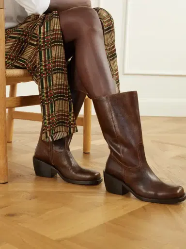 Dries Van Noten Leather Knee Boots | Thumbnail 2 Dries Van Noten Leather Knee Boots | Thumbnail 2
