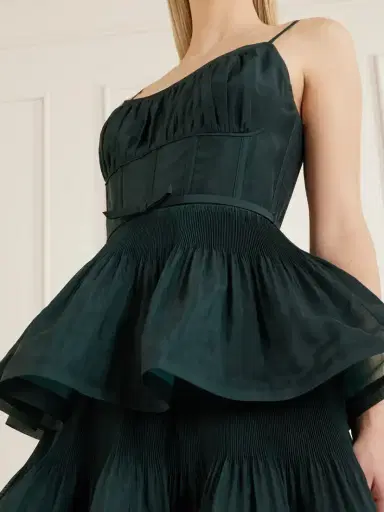 Zimmermann Belted Tiered Chiffon Midi Dress | Thumbnail 4 Zimmermann Belted Tiered Chiffon Midi Dress | Thumbnail 4