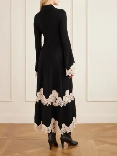 Zimmermann Valiant Lace-trimmed Merino Wool Midi Dress | Thumbnail 3 Zimmermann Valiant Lace-trimmed Merino Wool Midi Dress | Thumbnail 3